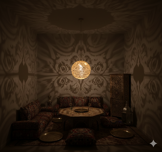 Moroccan Brass Globe Pendant Light Round Ball Shape