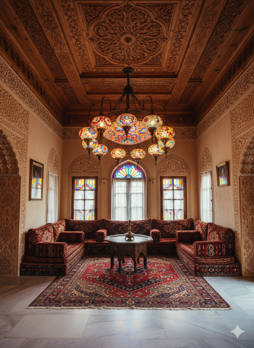 Luxury 11-Lamp Turkish Mosaic Chandelier – Handmade Colorful Moroccan Ceiling Light