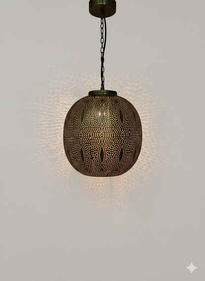 Handcrafted Brass Orb Pendant Light