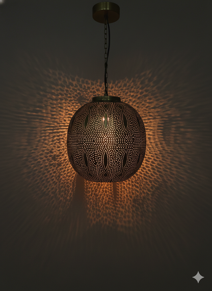 Handcrafted Brass Orb Pendant Light