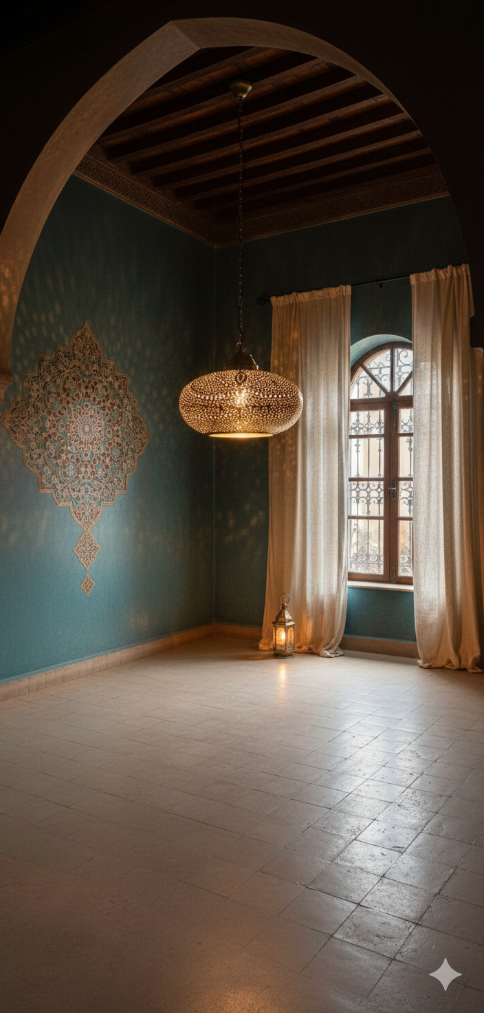 Handmade Moroccan Brass Pendant Light | Perforated Dome Chandelier 50 C.M