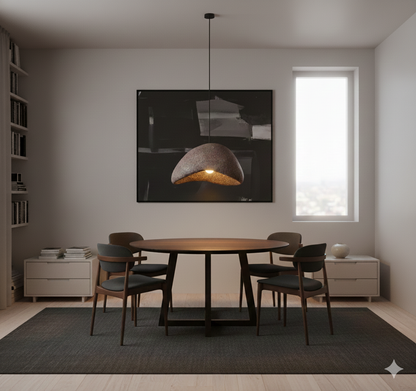 Wabi Sabi Organic Pebble Stone Pendant Light | Minimalist Textured LED Chandelier reddish-brown