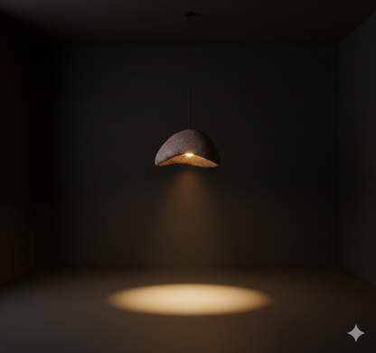 Wabi Sabi Organic Pebble Stone Pendant Light | Minimalist Textured LED Chandelier reddish-brown