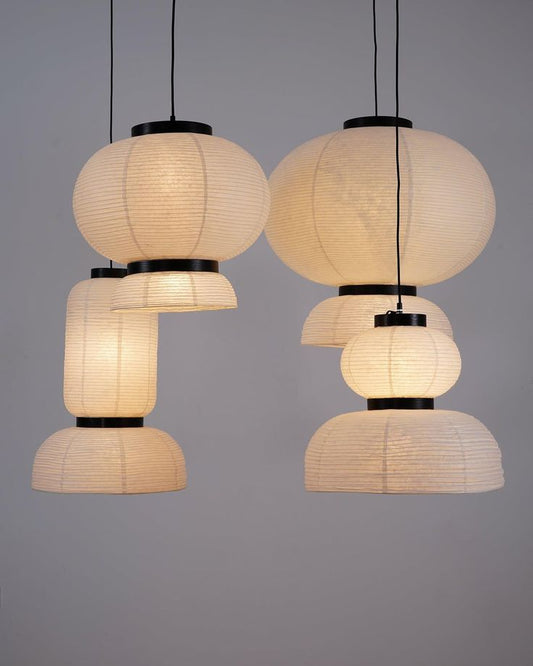 Japanese Rice Paper Pendant Lamp – Soft Warm Glow for Peaceful Spaces