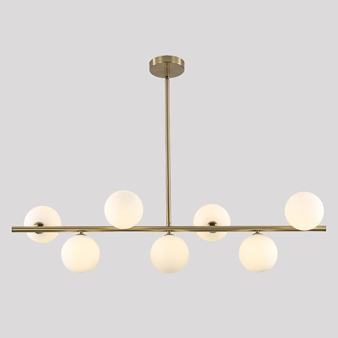 Brushed Brass Gold Sputnik Chandelier - 7-Light Mid-Century Modern Pendant Light