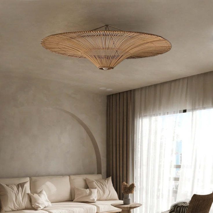 Handmade Rattan Ceiling Pendant Light – Unique Bamboo Cane Ceiling Lamp for Home, Restaurants & Offices 80 C.M