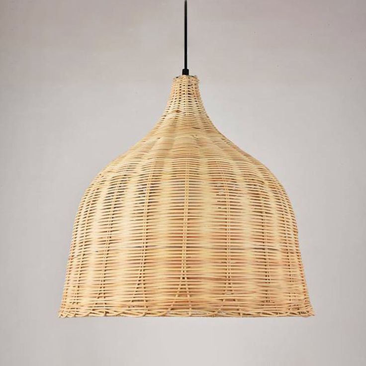 Bamboo Pendant Light – Japanese Style Hand-Woven Rattan Hanging Lamp for Dining Room, Bedroom & Café Décor