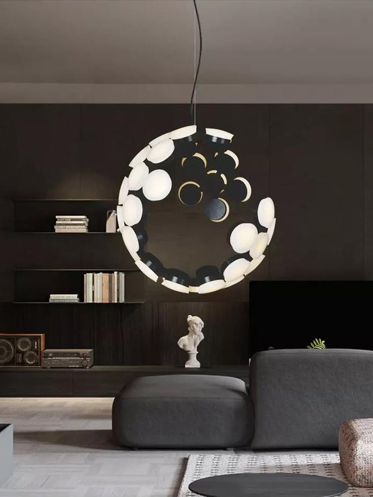 Lunar Ring LED Chandelier – Abstract Floating Light  80 C.M