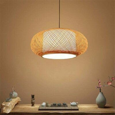 Rustic Bamboo Weave Hanging Ceiling Lamp (60 cm)