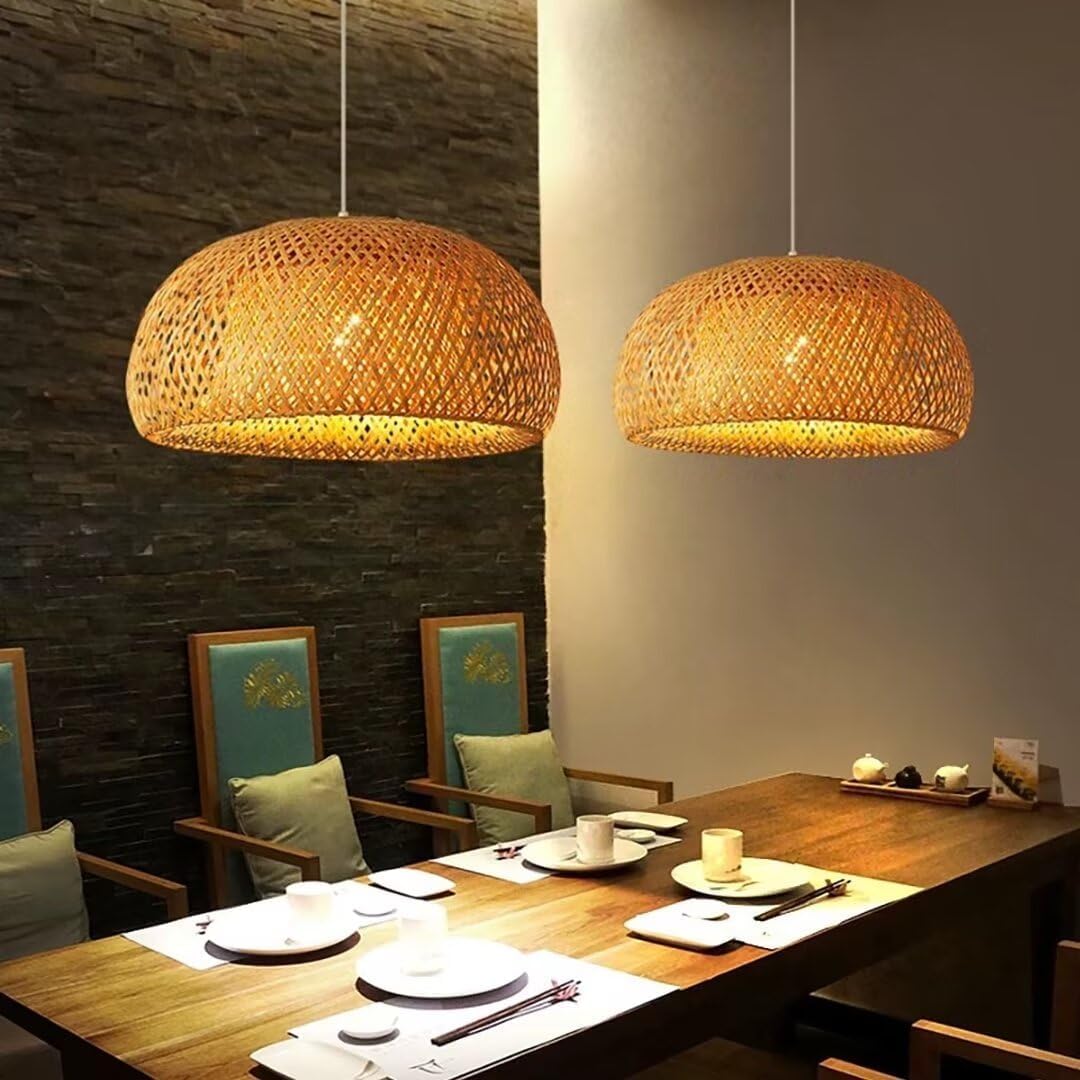 Wicker Pendant Lighting Bird's Nest Shape Lamp Shade