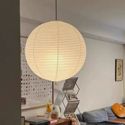 Japanese Paper Globe Pendant Light – Minimalist Zen Design