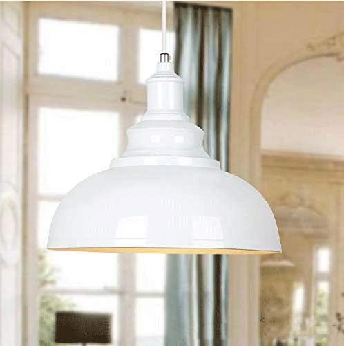 Retro Industrial Ceiling Light Shade Pendant Lamp with Adjustable Line (White)