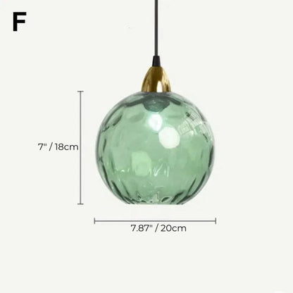 Glass Ball Pendant Light with Bronze Gold Bracket – 200mm Elegant Hanging Lamp