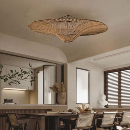 Handmade Rattan Ceiling Pendant Light – Unique Bamboo Cane Ceiling Lamp for Home, Restaurants & Offices 80 C.M