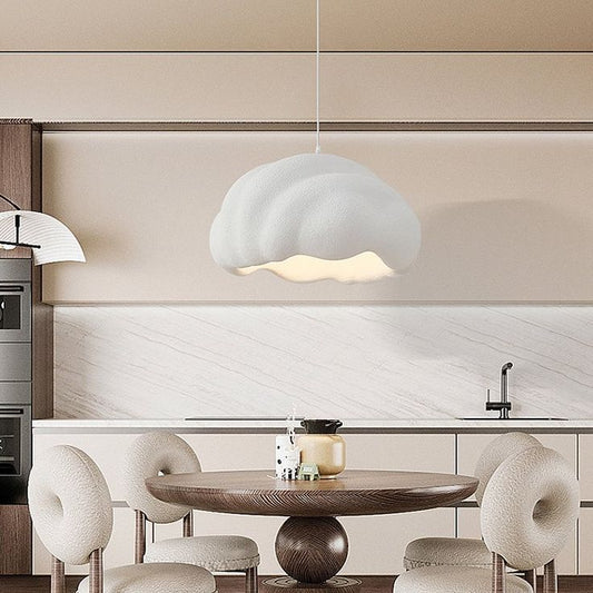 Scandinavian Cream LED Chandelier – Minimalist Modern Pendant Light for Dining, Bar, Bedroom & Living Spaces