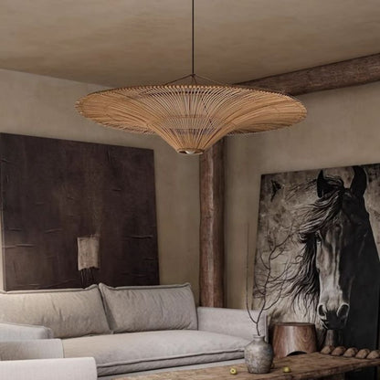 Handmade Rattan Ceiling Pendant Light – Unique Bamboo Cane Ceiling Lamp for Home, Restaurants & Offices 80 C.M