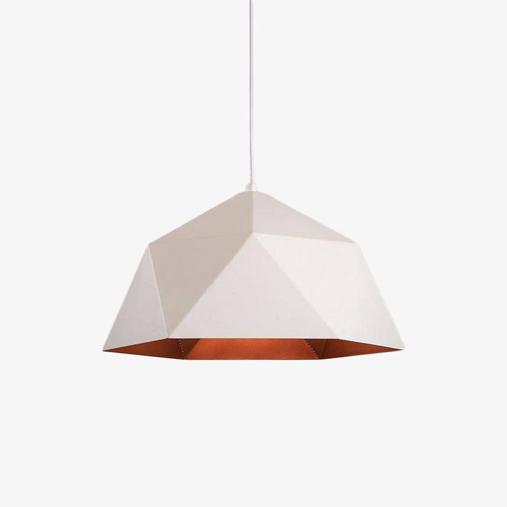Industrial Geometric Pendant Light – White Cage Ceiling Light for Kitchen, Bar, Dining Room, or Office