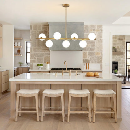 Brushed Brass Gold Sputnik Chandelier - 7-Light Mid-Century Modern Pendant Light