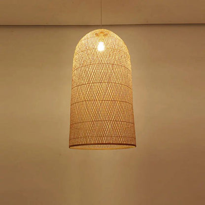 Natural Rattan Bamboo Cage Pendant Light 90 C.M– Handwoven Wicker Lamp