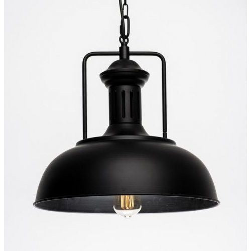 Retro Bowl-Shaped Industrial Pendant Lamp – E27 Screw Wrought Iron Ceiling Light