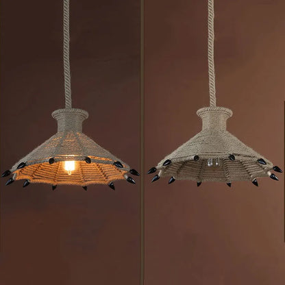 Industrial Metal Hemp Rope Pendant Light – Rustic Elegance Meets Modern Versatility