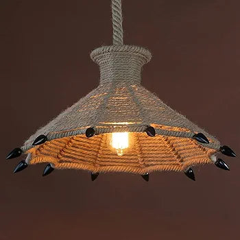 Industrial Metal Hemp Rope Pendant Light – Rustic Elegance Meets Modern Versatility