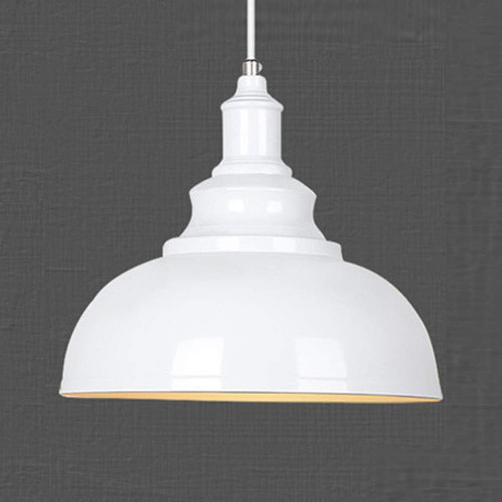 Retro Industrial Ceiling Light Shade Pendant Lamp with Adjustable Line (White)