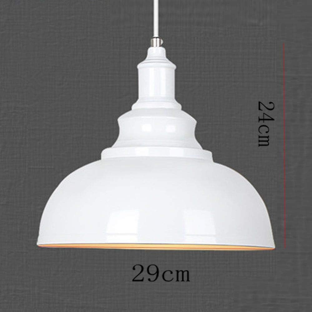 Retro Industrial Ceiling Light Shade Pendant Lamp with Adjustable Line (White)