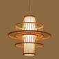 Boho Style Pendant Light - Hand-Woven Rattan Chandelier (Natural Color)