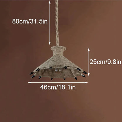 Industrial Metal Hemp Rope Pendant Light – Rustic Elegance Meets Modern Versatility