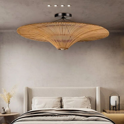 Handmade Rattan Ceiling Pendant Light – Unique Bamboo Cane Ceiling Lamp for Home, Restaurants & Offices 80 C.M
