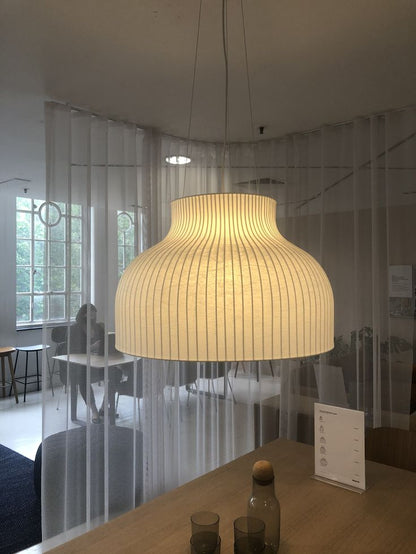 Nordic Ribbed Fabric Pendant Light – Minimalist Elegance for Modern Homes 60 C.M