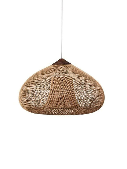 Handwoven Rattan Chandelier Pendant Light – Rustic Boho Hanging Lamp for Dining & Kitchen