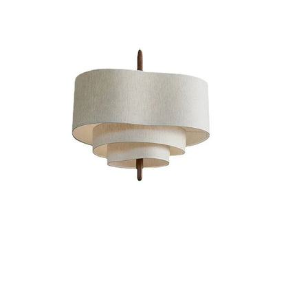 Wave Ladder Pendant Lamp – Corrugated Fabric Shade with Solid Wood Detail & Adjustable Textile Cord