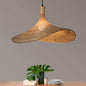 Straw Hat Bamboo Woven Pendant Light – Handmade Rattan Ceiling Lamp 50 C.M