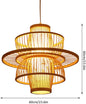 Boho Style Pendant Light - Hand-Woven Rattan Chandelier (Natural Color)