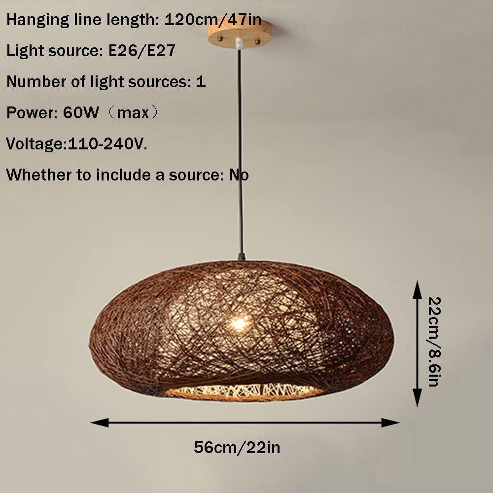 Handwoven Bamboo & Rattan Chandelier - Rustic Antique Ceiling Lamp 50 C.M