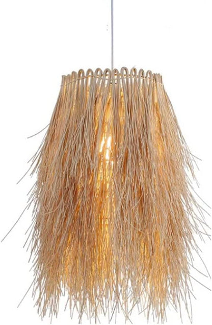 Boho Fringe Rattan Pendant Light