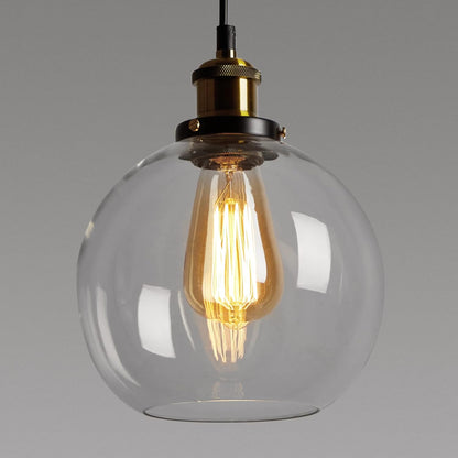 Vintage Glass Pendant Light Industrial Ceiling Light with Clear Glass Shade 20 C.M