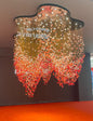 Customizable Modern Crystal Chandelier with Red Stone & Acrylic Cover – Large 2m Statement Pendant Light for Hotels, Lobbies & Banquet Halls