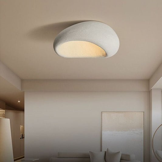 Wabi-Sabi Style Ceiling Light – Japanese Flush Mount Light Fixture for Bedroom, Kitchen, or Hallway