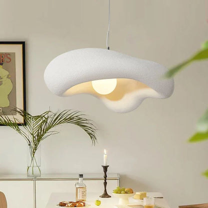 Modern Wabi-Sabi Flower Pendant Light – Nordic Style Hanging Lamp (White)