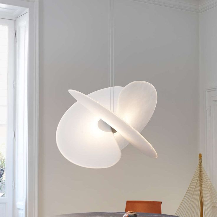 Modern Magnetic PET Fan Chandelier – Lightweight Statement Light with Rice Paper Effect