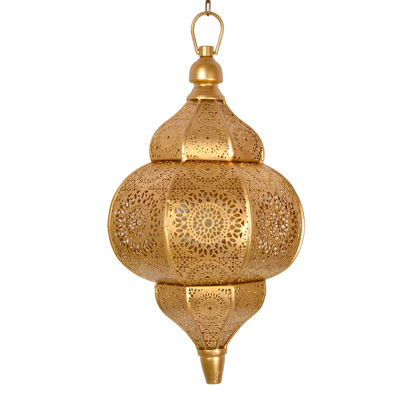 Vintage Arabic Chandelier – Turkish Moroccan Etched Ceiling Light Fixture for Living Room, Dining & Hallway (14 X 8 Inch)