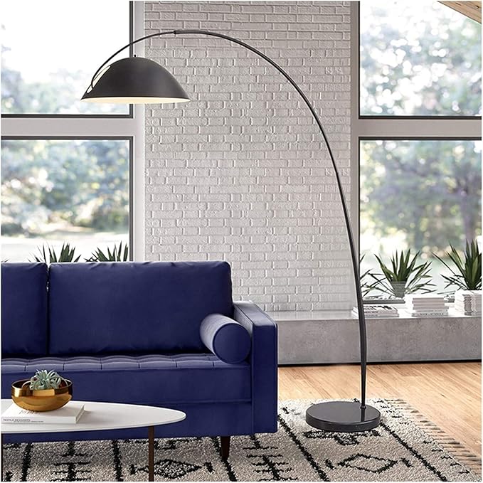 Modern Adjustable Swivel Floor Lamp – High Pole Black Standing Light for Living Room & Bedroom