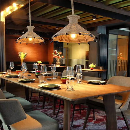 Industrial Metal Hemp Rope Pendant Light – Rustic Elegance Meets Modern Versatility