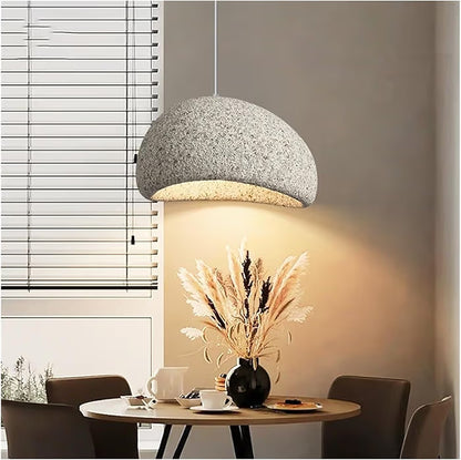 Japanese Dome Art Hanging Lamp – Wabi-Sabi Resin Pendant Light for Kitchen Island, Dining Room & Living Space