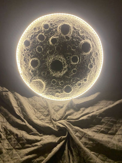 3D Moonlight Wall Mural – LED Lighted Wooden Art for Dreamy Home Decor