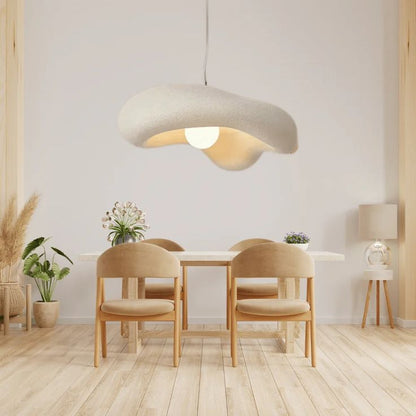 Modern Wabi-Sabi Flower Pendant Light – Nordic Style Hanging Lamp (White)