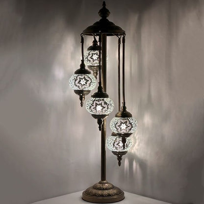 Turkish Mosaic Floor Lamp – 5/7 Globe Standing Lamp with LED Bulbs